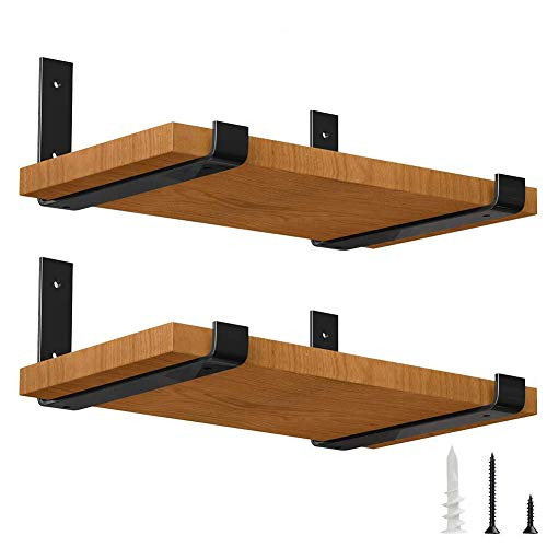 Shelf Brackets 6/8/10 Inch Heavy Duty Black Brackets for Shelves Corner L Bracket for Wall Shelves DITY Kitchen Shelving (4PCS)
