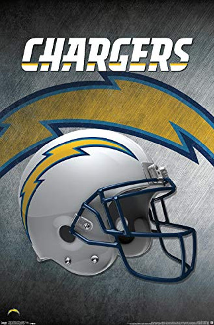 Trends International NFL Los Angeles Chargers - Helmet, 14.725" x 22.375", Premium Unframed