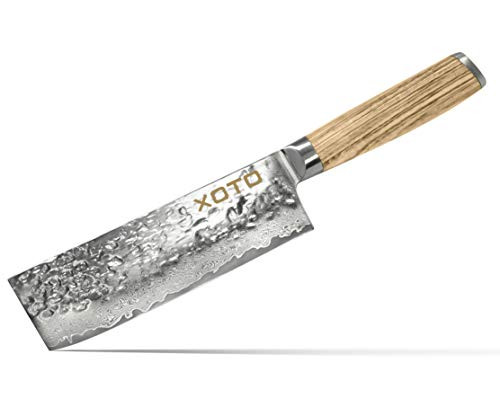 XOTO Premium 7 inch Stainless Steel Kitchen Chef's Cleaver Knife