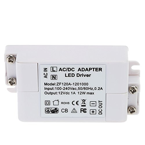 Eforlighting AC 100-240V to DC 12V 1A SMD LED Driver Power Transformer for MR11/G4/MR16/GU5.3 Light Bulbs 12W