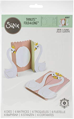 Sizzix Thinlits Die Set 6 Pack Card Swan Fold Jen Long, Multicolor