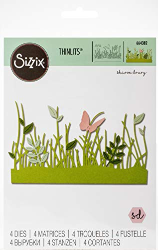 Sizzix Thinlits Die Set 4 Pack Springtime Borders by Sharon Drury, Multicolor
