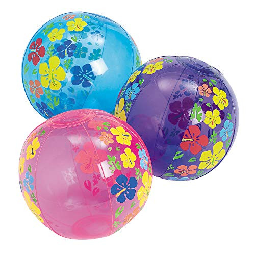 Fun Express - Mini Hibiscus Print Beach Balls - Toys - Inflates - Mini Beach Balls - 12 Pieces Fun Express - Mini Hibiscus Print Beach Balls - Toys - Inflates - Mini Beach Balls - 12 Pieces