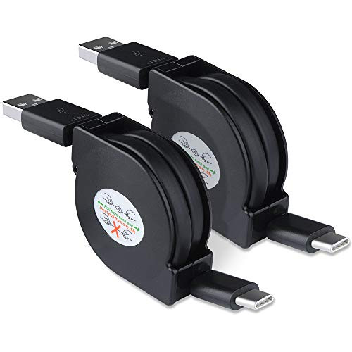 Retractable C Charger Cord, Flexible Charger C Cable 3.3FT USB C Type C Extension Fast Charging Cable Wire Android Phone Charger Power Cord for Samsung Galaxy A10e A20 A20S A50 A51 A70 A71 S10e