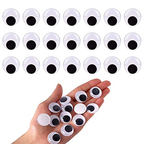 KIDSTUDIO 25mm Googly Eyes?Black Wiggle Eyes with Self-Adhesiv for DIY Craft (100 pcs)