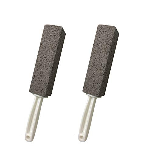 ddLUCK 2 Pack Pumice Cleaning Stone with Handle, Toilet Bowl Cleaner Stains and Hard Water Ring Remover Rust Grill Griddle Cleaner for Kitchen/Bath/Pool/Household Cleaning