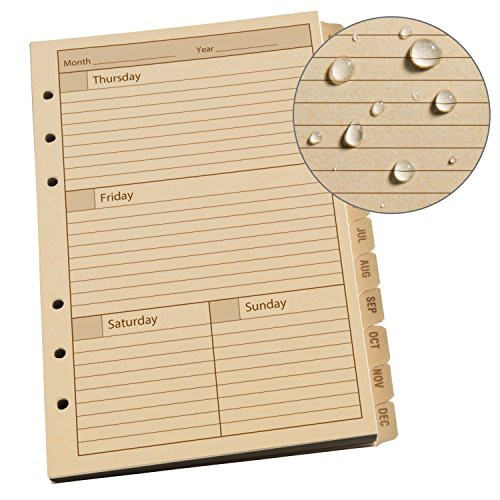 Rite In The Rain Weatherproof Weekly Calendar Set, 5" x 7", Tan Sheets, 65 Weeks (No. 9260W)