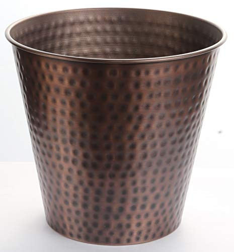 Monarch Abode Copper Finish Hand Hammered Metal Wastebasket