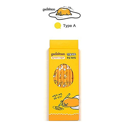Sanrio Gudetama Lazy Egg School Stationery Pencil 8pc Set (4 Design Available) (TYPE A)