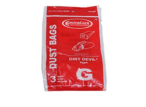 Dirt Devil Royal Hand Vac Type G Paper Bags 3PK # 122SW