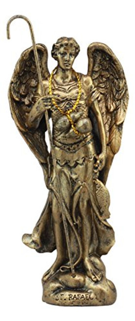 Ebros Holy Archangel Saint Raphael Statue 5"Tall Patron Of Annointing Guidance And Healing Of God Collectible Figurine Sacrament of Pennance