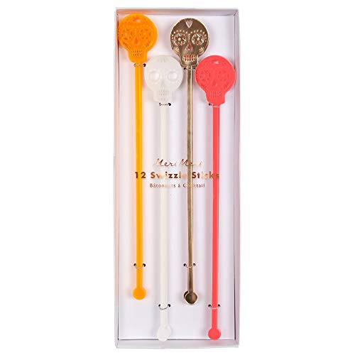 Meri Meri, Sugar Skull, Acrylic Swizzle Sticks - Pack of 12