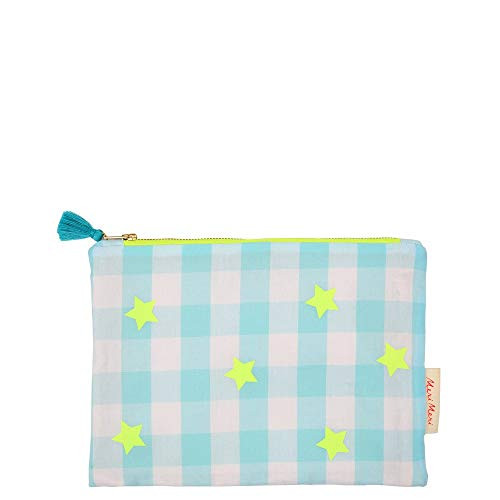 Meri Meri Blue & Neon Gingham Pouch