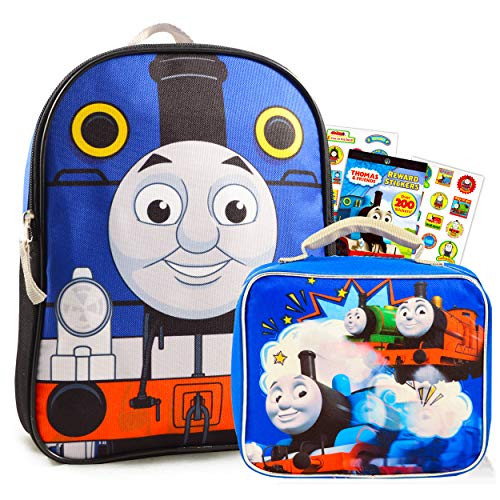 Thomas and Friends Mini Backpack and Lunch Box Set ~ Premium 11" Thomas Backpack and Insulated Lunch Bag with Stickers (Thomas the Train School Supplies Bundle)