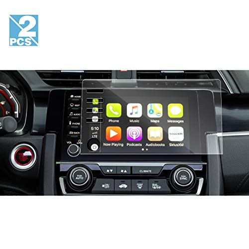 RUIYA Fit for 2019 2020 Civic Sport Touring Type R EX-L Navigation Control Screen Protectors, 2PCS PET Plastic Center Touch HD Crystal Clear in-Dash Navigation Protective Film (4 Buttons Screen Film)