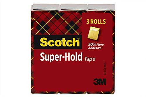 Scotch Super-Hold Tape, 3 Rolls, Transparent Finish, 50% More Adhesive, Trusted Favorite, 3/4 x 1000 Inches, Boxed (700K3)