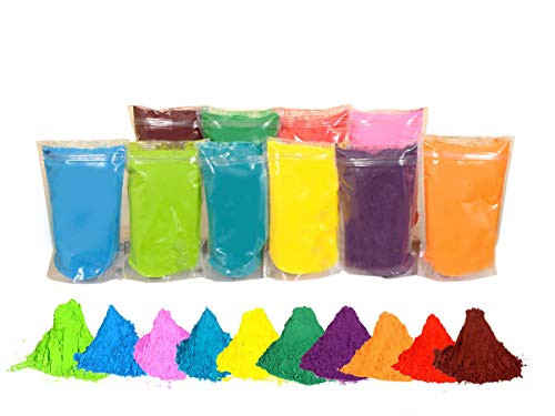 Color Marathon 10 pack of 70 gms X 10 Colors - Premium Quality Holi color powder for color run, color war, gender reveal, photo shoot, Holi color party