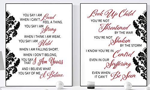You Say & Look Up Child by Lauren Daigle Songs Bundle of 2 | Lyrics Wall Art Print | Faith (11x14)