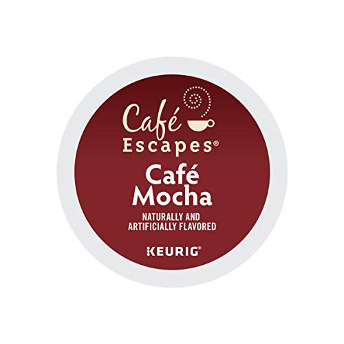 Cafe Escapes, Cafe Mocha Coffee Beverage, Single-Serve Keurig K-Cup Pods, 48 Count (2 Boxes of 24 Pods)