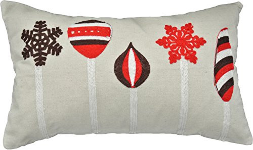 Blue Dolphin Candy and Snow Flake Embroidery Decorative Throw Pillow COVER 20x12