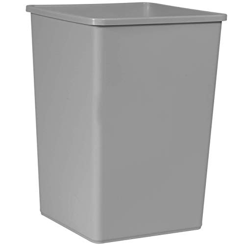 Rubbermaid Commercial Products 35-Gallon Untouchable Square Trash/Garbage Can for Offices/Stores/Restaurants, Gray (FG395800GRAY)
