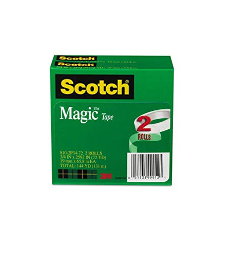 Scotch - Magic Tape, 3/4" x 2592", 3" Core, 2/Pack 810-2P34-72 (DMi PK