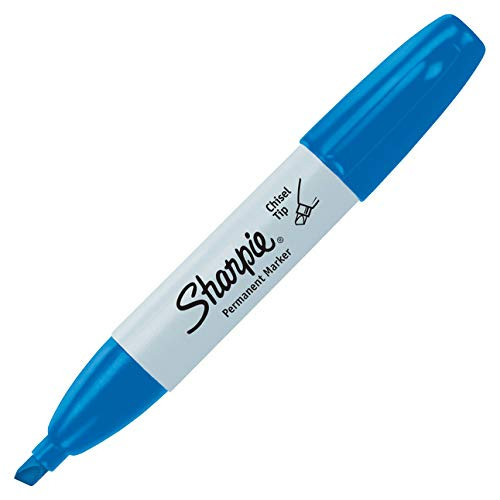 Sharpie Permanent Markers, Broad, Chisel Tip, 12-Pack, Blue (38203)