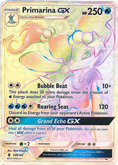 Pokémon Primarina-GX - 149/145 - Secret Rare - Sun & Moon: Guardians Rising Pokémon Primarina-GX - 149/145 - Secret Rare - Sun & Moon: Guardians Rising