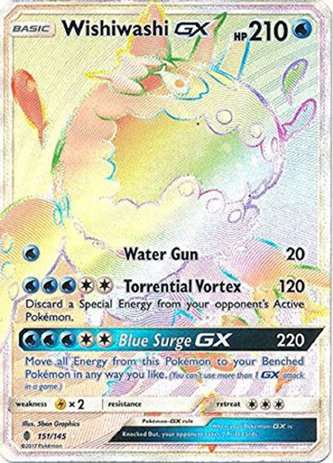 Pokemon Wishiwashi-GX - 151/145 - Secret Rare - Sun & Moon: Guardians Rising Pokemon Wishiwashi-GX - 151/145 - Secret Rare - Sun & Moon: Guardians Rising