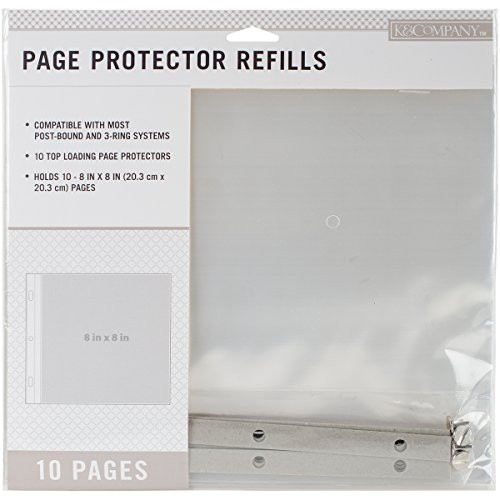 K&Company Post Bound Scrapbook Album Page Protector Refill Pack, Multicolor