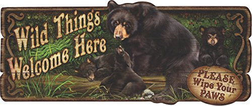 River's Edge Products Wild Things Bear Wood Sign