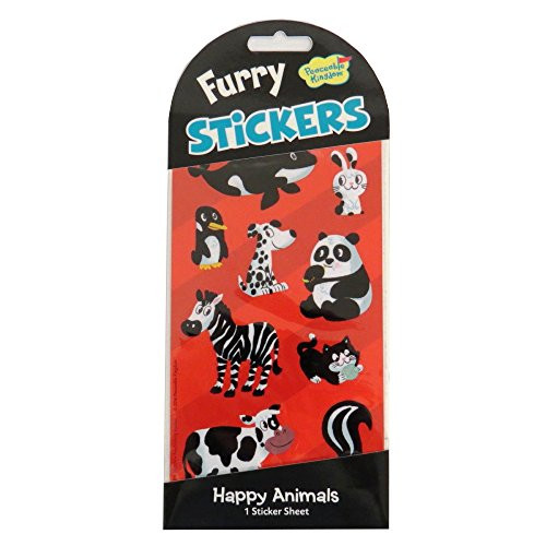 Peaceable Kingdom Happy Animals Furry Sticker Pack