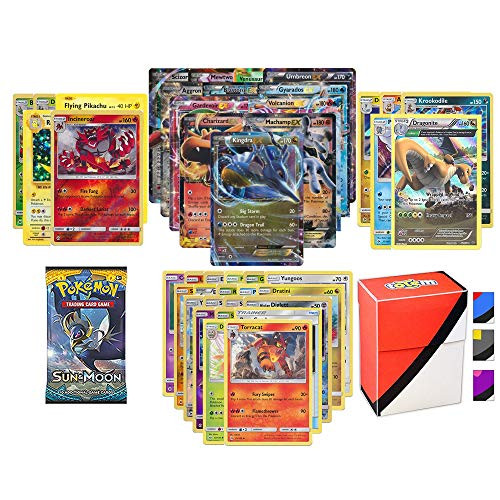 Pokemon EX Guarantee with Booster Pack, 5 Rare Cards, 5 Holo/Reverse Holo Cards, 20 Regular Pokemon Cards and Totem Deck Box Pokemon EX Guarantee with Booster Pack, 5 Rare Cards, 5 Holo/Reverse Holo Cards, 20 Regular Pokemon Cards and Totem Deck Box