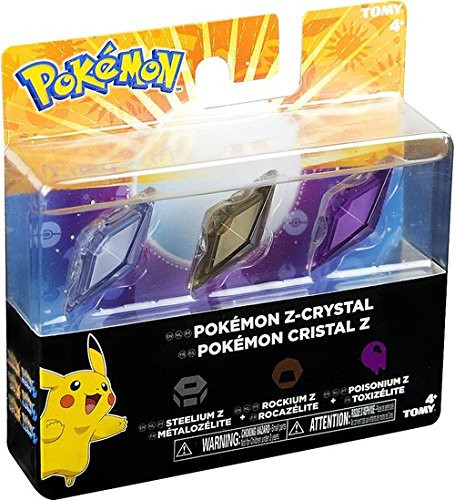 Pokemon Z-Ring Z-Crystal 3-Pack - Steelium Z, Rockium Z, & Poisonium Z