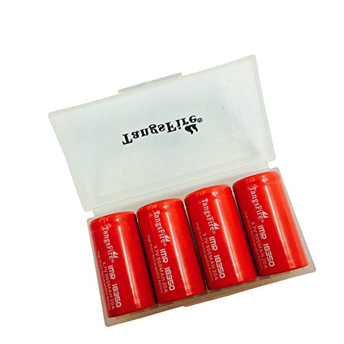 IMR 18350 900mAh 3.7V 20A High Drain LiMn Tangsfire Rechargeable Battery Flat Top (4 Pieces)