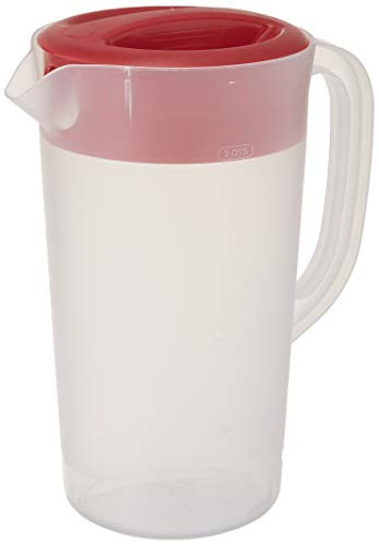 Rubbermaid 644766082384 Pitcher 2.25 qt-White with Red Cover (3-Pack)