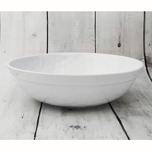 Melamine Serving Bowls - 4pcs 11 inches Larger Salad Bowls/Mixing Bowls,White Color|Break-resistant 100% Melamine Bowls|Dishwasher Safe,BPA Free