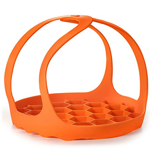 Goldlion Silicone Sling Lifter Accessories Compatible with Instant Pot 6 Qt and 8 Qt, Ninja Foodi 5 Qt / 6.5 Qt / 8 Qt and Other Brand Pressure Cookers, Organge