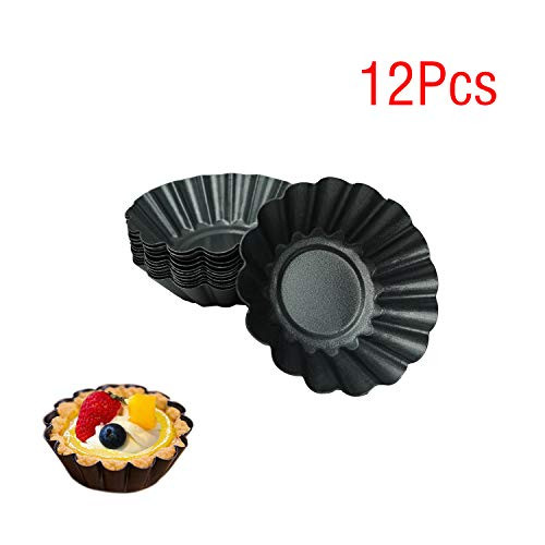 Proshopping 12 Packs Egg Tart Pan? Non-stick Carbon Steel Egg Tart Molds?Tartlet Tins?Mini Pie Mould, Muffin Cupcake Pudding Baking Cup Maker - for Pies, Chinese Egg Tart, Cakes (Biger Size 3"x 0.9") Proshopping 12 Packs Egg Tart Pan? Non-stick Carbon Steel Egg Tart Molds?Tartlet Tins?Mini Pie Mould, Muffin Cupcake Pudding Baking Cup Maker - for Pies, Chinese Egg Tart, Cakes (Biger Size 3"x 0.9")
