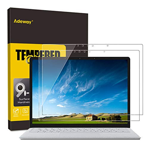 Adeway Microsoft Surface Laptop 3 Screen Protector 13.5 inch, Anti Fingerprint, High Sensivity, Easy Installation, Surface Laptop 2/ Laptop 1Tempered Glass Screen Protector (2 Pack)