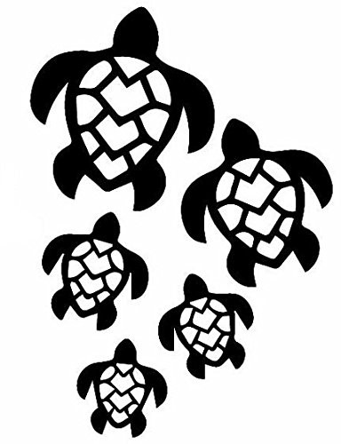 Sea Turtles Black Decal Vinyl Sticker|Cars Trucks Vans Walls Laptop| Black |5.5 x 4 in|LLI529