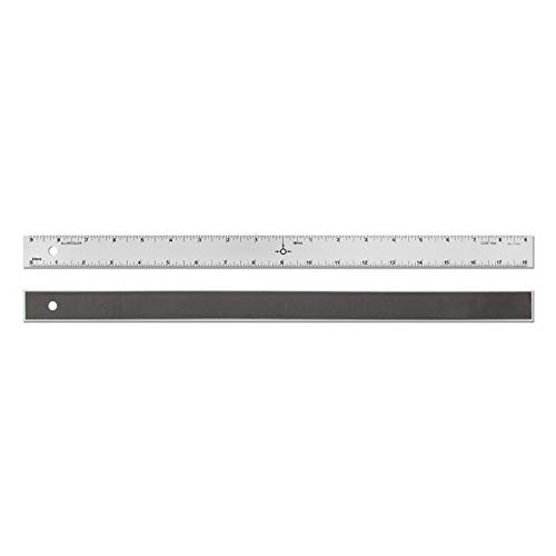 Alumicolor Aluminum Center Finding Straight Edge with Non-Slip Back, 18IN, Silver