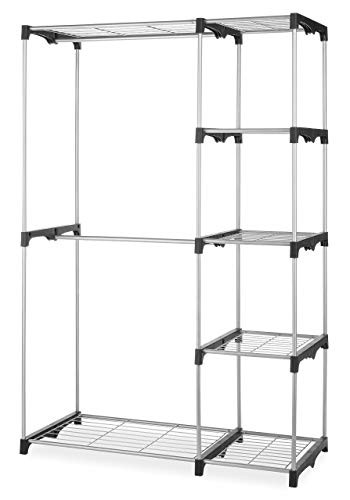 Whitmor Double Rod Freestanding Closet Heavy Duty Storage Organizer (Renewed)