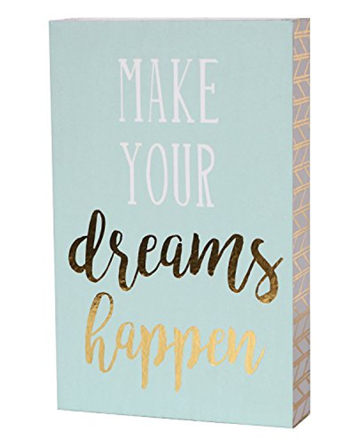 SANY DAYO HOME 7 x 5 inches Wooden Box Sign with Inspirational Saying for Office and Home Decor - Make Your Dreams Happen SANY DAYO HOME 7 x 5 inches Wooden Box Sign with Inspirational Saying for Office and Home Decor - Make Your Dreams Happen