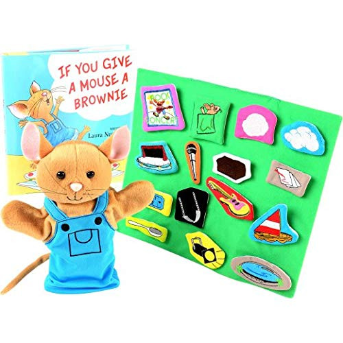 Constructive Playthings"If You Give a Mouse a Brownie" 17 pc. Puppet and Props Set with 32 Page Hardcover Book