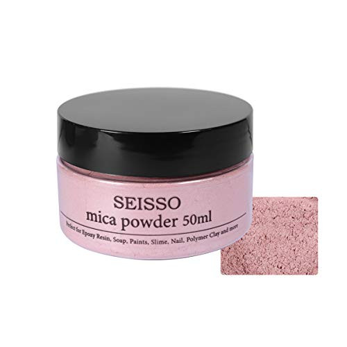 Rose Gold Mica Powder - 1.7 Ounces/ 50 Grams - Natural Epoxy Resin Dye - for Soap Making, Slime and Nail Pigment Powder, Paint