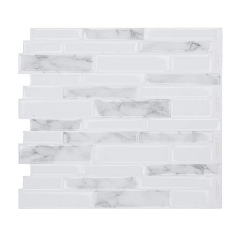 Peel and Stick Tile, Stick on Tiles for Kitchen Backsplash Adhesive Wall Tiles 11.25"x10" (5 Sheets)