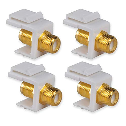 FolioGadgets 4-Pack RG59 Coaxial Keystone Insert Jack for Coax Wall Plate FolioGadgets 4-Pack RG59 Coaxial Keystone Insert Jack for Coax Wall Plate