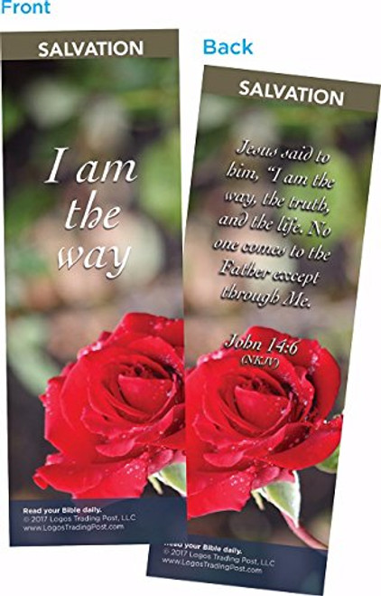 Christian Bookmark with Bible Verse, Pack of 25, Salvation Themed, I Am the Way, John 14:6 Christian Bookmark with Bible Verse, Pack of 25, Salvation Themed, I Am the Way, John 14:6