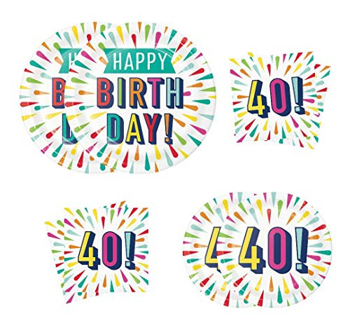 Party! Creative Converting Birthday Burst 40 Package 9" Plates (16) 7" Plates (16) Napkins (48)